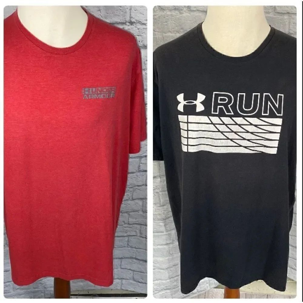 Under armour bundle 2XL mens loose fit heat gear Crewneck shirt sleeve shirt